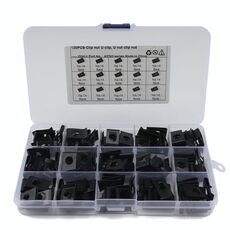 120 PCS Black U Nut Kit Spire Clips No.14 Zinc Speed ​​Fasteners Lug Dadi