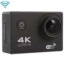 Schermo F60 da 2,0 pollici da 170 gradi WIFI WiFi Camcorder per fotocamera Azione Sport con custodia per abitazione impermeabile, supporto 64 GB Micro SD card (nero)