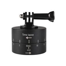 Rotazione automatica a 360 gradi 60 minuti Stabilizzatore temporizzato Adattatore per treppiede per GoPro (nero)
