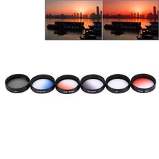 JUNESTAR 6 in 1 Filtro obiettivo professionale da 34 mm (CPL + UV + Rosso graduale + Arancio graduale + Blu graduale + Grigio graduale) per DJI Phantom 3 e 4