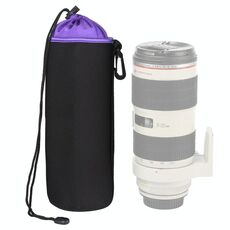 Borsa per obiettivo per fotocamera SLR Borsa per obiettivo micro per obiettivo Borsa per bile interna Custodia protettiva impermeabile più ispessimento in velluto, diametro: 10 cm, altezza: 25 cm