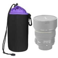 Borsa per obiettivo per fotocamera SLR Borsa per obiettivo micro per obiettivo Borsa per bile interna Custodia protettiva impermeabile Plus Velvet ispessimento, Diametro: 10 cm, Altezza: 14 cm (Viola)