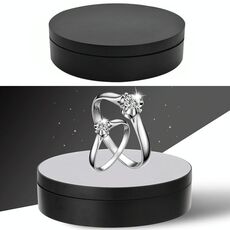 13,8 cm USB ricarica intelligente giradischi girevole a 360 gradi display stand puntelli riprese video giradischi per fotografia, carico 3 kg (nero)