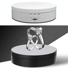 13,8 cm USB Ricarica Smart Giradischi girevole a 360 gradi Espositore Supporto per riprese video Giradischi per fotografia, carico 3 kg (bianco)