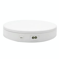Espositore per giradischi girevole elettrico da 22 cm Piattaforma di visualizzazione per scarpe per gioielli giradischi Puntelli per riprese video in diretta, spina americana (bianco)