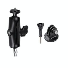 Supporto fisso per moto con biella M10 da 9 cm con adattatore per treppiede e vite per GoPro Hero12 Black / Hero11 /10 /9 /8 /7 /6 /5, Insta360 Ace / Ace Pro, DJI Osmo Action 4 e altre action cam (nero)