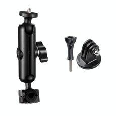 Biella da 9 cm Testa a sfera da 20 mm Supporto fisso per specchietto retrovisore per moto con adattatore per treppiede e vite per GoPro Hero12 Black / Hero11 /10 /9 /8 /7 /6 /5, Insta360 Ace / Ace Pro, DJI Osmo Action 4 e altre action camera(Nero)