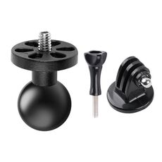 Supporto fisso per moto con testa a sfera da 25 mm e vite da 1/4 di pollice con adattatore per treppiede e vite per GoPro Hero12 Black / Hero11 /10 /9 /8 /7 /6 /5, Insta360 Ace / Ace Pro, DJI Osmo Action 4 e altre action cam(Nero)