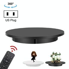 Giradischi per espositore rotante elettrico da 60 cm, carico: 100 kg, alimentazione plug-in, spina americana (nero)