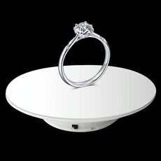 25 cm 360 gradi elettrico specchio rotante superficie giradisposizione del giradisposizione del giradischi giradischi puntelli girevole per la fotografia, carico 3 kg, alimentato dalla batteria (bianco)