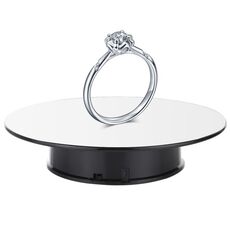 25 cm 360 gradi elettrico superficie rotante superficie del giradisposizione del giradisposizione del giradisposizione dei giradischi giradischi giradischi per la fotografia, carico 3 kg, alimentato dalla batteria (bianco + nero)