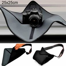 Coperta avvolgente magica con borsa in neoprene antiurto per obiettivo fotografico Canon / Nikon / Sony, dimensioni: 25 x 25 cm
