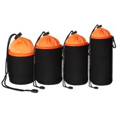 Borsa per obiettivo per fotocamera SLR 4 in 1 Borsa per obiettivo micro per obiettivo singolo Borsa per bile interna Custodia protettiva impermeabile Plus Velvet ispessimento (arancione)