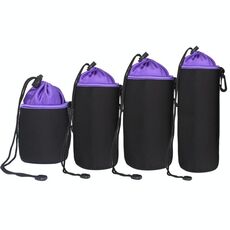 Borsa per obiettivo per fotocamera SLR 4 in 1 Borsa per lente singola per obiettivo Borsa per bile interna Custodia protettiva impermeabile Plus Velvet ispessimento (Viola)