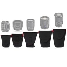 5 in 1 Pacchetto obiettivo fotocamera SLR Ispessimento Obiettivo antiurto in neoprene Custodia Deduzione adesiva