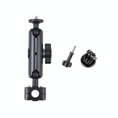 Supporto fisso per manubrio anteriore auto Ballhead da 21 mm con adattatore per treppiede e vite per GoPro Hero12 Black / Hero11 /10 /9 /8 /7 /6 /5, Insta360 Ace / Ace Pro, DJI Osmo Action 4 e altre action cam