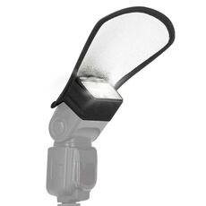Pannello riflettente pieghevole a ventaglio 2 in 1 (argento / bianco), dimensioni: 20,0 x 18,5 x 10,5 cm