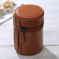 Astuccio per obiettivo piccolo Custodia in pelle PU con cerniera per obiettivo per fotocamera DSLR, dimensioni: 11x8x8cm (marrone)