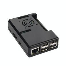 Custodia protettiva in ABS con foro per ventola di raffreddamento per Raspberry pi 3 (nero)