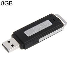 Registratore vocale USB + disco flash USB da 8 GB (nero)