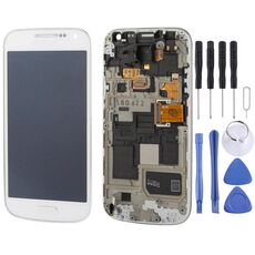 Display LCD originale + pannello touch con cornice per Galaxy S IV mini / i9195 / i9192 / i9190 (bianco)