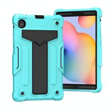 Per Huawei MatePad T8 staffa a forma di T colore a contrasto antiurto PC + custodia protettiva in silicone (verde menta + nero)