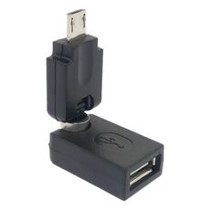 Adattatore girevole da USB 2.0 AM a Mini USB a 360 gradi (nero)