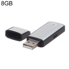 Registratore vocale USB + disco flash USB da 8 GB (nero)