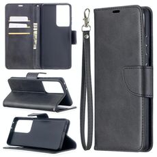 Per Samsung Galaxy S30 Custodia in pelle PU con struttura in pelle di agnello ultra texture di colore puro con supporto e slot per schede e portafoglio e cordino