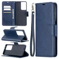 Per Samsung Galaxy S30 Ultra Pelle di agnello Texture Custodia in pelle PU con vibrazione orizzontale in colore puro con supporto e slot per schede, portafoglio e cordino (blu)