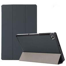 Custodia in TPU con vibrazione orizzontale a 3 pieghe con struttura della pelle + custodia in pelle PU con supporto per Lenovo M10 Plus (nero)