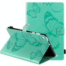 Per Lenovo Tab M10 Plus TB-X606F Custodia in pelle a vibrazione orizzontale con motivo a farfalla stampato a pressione con supporto e slot per schede e portafoglio e funzione di sospensione / sveglia (verde)