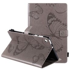 Per Lenovo Tab M10 Plus TB-X606F Custodia in pelle a vibrazione orizzontale con motivo a farfalla stampato a pressione con supporto e slot per schede e portafoglio e funzione sleep / Wake-up