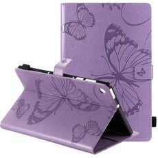 Per Lenovo Tab M10 Plus TB-X606F Custodia in pelle a vibrazione orizzontale con motivo a farfalla stampato a pressione con supporto e slot per schede e portafoglio e funzione di sospensione / sveglia