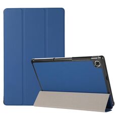 Per Lenovo Tab M10 HD (X306) Custodia in TPU con struttura in pelle pieghevole a 3 pieghe orizzontale + custodia in pelle PU con supporto (blu navy)