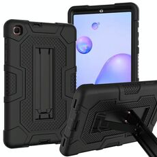 Per Samsung Galaxy Tab A 8.4 (2020) / T307 Custodia protettiva in silicone antiurto per robot a colori a contrasto + custodia protettiva per PC con supporto (nero)