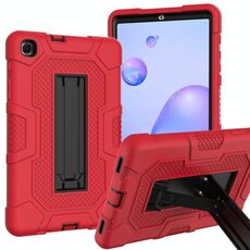 Per Samsung Galaxy Tab A 8.4 (2020) / T307 Custodia protettiva in silicone antiurto per robot a colori a contrasto + custodia protettiva per PC con supporto (rosso nero)