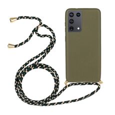 Per Samsung Galaxy S21 Ultra 5G materiale paglia di grano + custodia protettiva in TPU con cordino (verde militare)