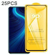 Per Huawei Honor X10 5G 25 PCS 9D Full Glue Pellicola in vetro temperato a schermo intero