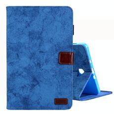 Per Galaxy Tab A 10.1 (2016) / T580 Custodia in pelle ribaltabile orizzontale stile business, con supporto e slot per schede, cornice per foto e funzione di sospensione / sveglia (blu)