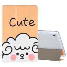 Per Lenovo Tab M10 HD Gen 2 (TB-X306F) Custodia in pelle a vibrazione orizzontale con motivo a disegno colorato con supporto a tre pieghe (carino)