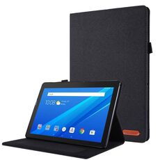 Per Lenovo Tab M10 Flip orizzontale Custodia protettiva in TPU + tessuto PU in pelle con clip per biglietto da visita (nero)