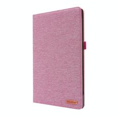 Per Lenovo Tab P11 Custodia protettiva in TPU con vibrazione orizzontale + tessuto in pelle PU con clip per biglietto da visita (rosa rossa)