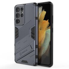 Per Samsung Galaxy S21 Ultra 5G Punk Armor 2 in 1 PC + Custodia antiurto in TPU con supporto invisibile (grigio)