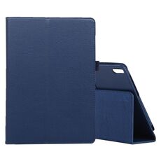Per Lenovo Smart Tab M10 / P10 10.1 pollici Litchi Texture Custodia in pelle a vibrazione orizzontale in tinta unita con supporto e slot per penna (blu scuro)