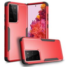 Per Samsung Galaxy S21 Ultra 5G TPU + custodia protettiva antiurto PC (rosso + nero)