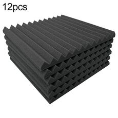 12 pz/pacco 30x30x2.5 cm Triangolare Stile Scanalatura Studio di Registrazione Drum Video Room Pannello di Isolamento Acustico Silenziatore Cotone (Nero)