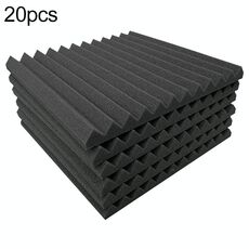 20 pz/pacco 30x30x2.5cm Triangolare Stile Scanalatura Studio di Registrazione Drum Video Room Pannello di Isolamento Acustico Silenziatore Cotone (Nero)