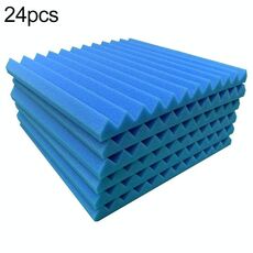 24 pz/pacco 30x30x2.5cm Triangolare Stile Scanalatura Studio di Registrazione Drum Video Room Pannello di Isolamento Acustico Silenziatore Cotone (Blu)