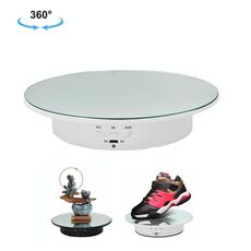 20 cm USB elettrico rotante giradischi girevole stand video tiro puntelli giradischi per la fotografia, carico: 8 kg (specchio bianco)